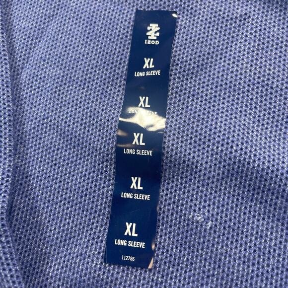 IZOD Mens 12GG Textured Crew Sweater Size XL Skipper Blue NWT - Picture 6 of 8